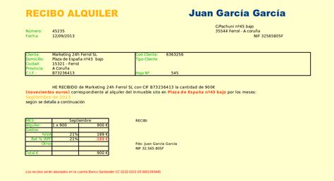 Plantilla Recibo De Alquiler Excel Images
