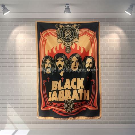 Black Sabbath Rock Band Poster Banner 4 Holes Hanging Flags 56x36