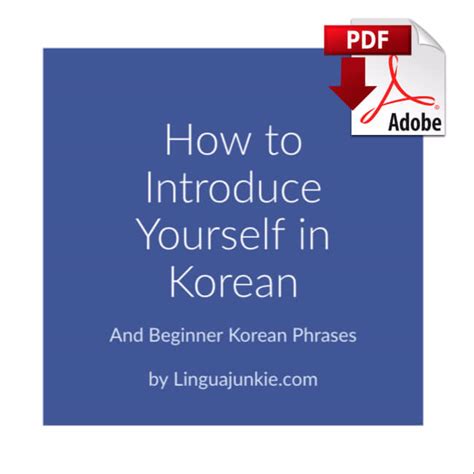 I would like to know how to write the following sentences in korean: Korean Phrases: How To Introduce Yourself in Korean