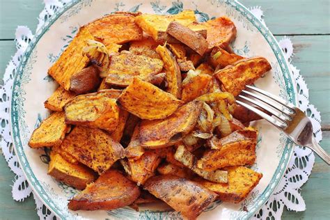 Garnet sweet potatoes, with their bright orange flesh and sweetness when cooked, are a great choice for roasting in pieces. Chili Roasted Sweet Potatoes | Syrup and Biscuits