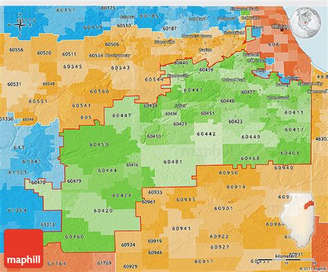 Political Shades 3d Map Of Zip Codes Starting With 604