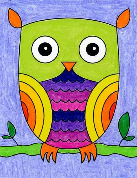 How To Draw An Easy Owl 183 Art Projects For Kids Cute Drawings For