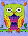 How to Draw an Easy Owl Tutorial Video and Easy Owl Coloring Page ...