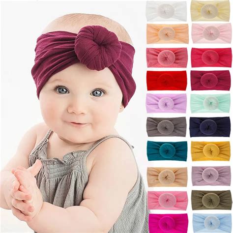 Girl Kids Baby Nylon Bow Hairband Headband Stretch Turban Knot Head