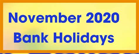 November 2020 Bank Holidays Apedu