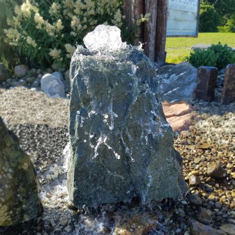 drilled stone bubblers rock water feature