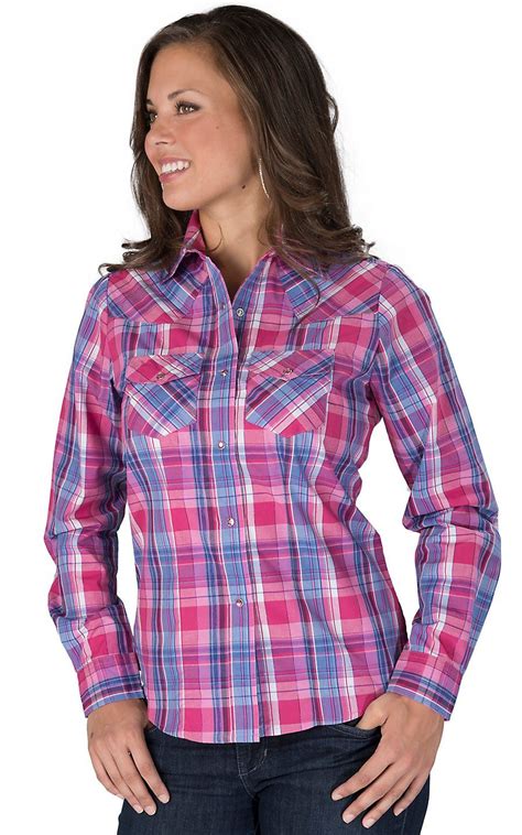 Customize your avatar with the blue and orange shirt. Cowgirl Legend® Women's Pink & Blue Plaid with Purple ...