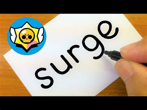 Standard printable step by step. How to turn words SURGE（Brawl Stars New Brawler）into a ...