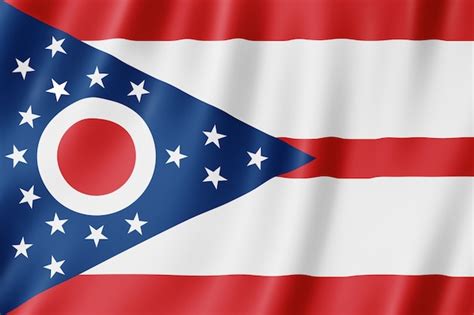 Premium Photo Flag Of Ohio Usa 3d Illustration Of The Ohio Flag Waving
