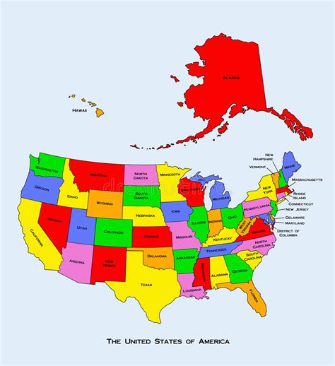 Map Of The United States Of America Stock Illustration
