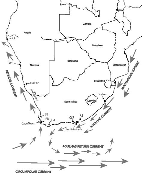 Map Of Southern Africa Showing Geographic Localities And Oceanic