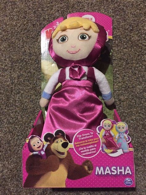 Masha And The Bear Masha Transforming Doll Plush Blue Pink Netflix Original 1953064073