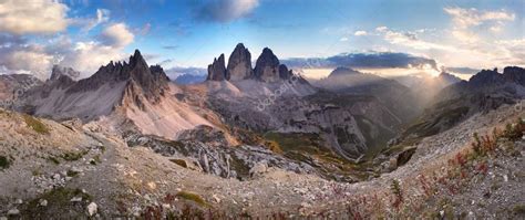 Monte Paterno Y Tre Cime Di Lavaredo Al Atardecer Dolomitas Italia 2022