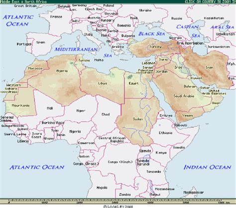 Map Of Northern African Countries And Middle East Source Looklex