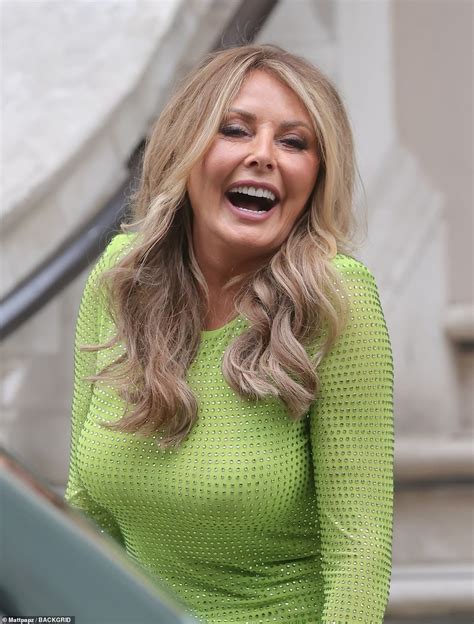 Carol Vorderman 61 Slips Her Hourglass Physique Into A Tight Green Midi Dress Daily Mail Online