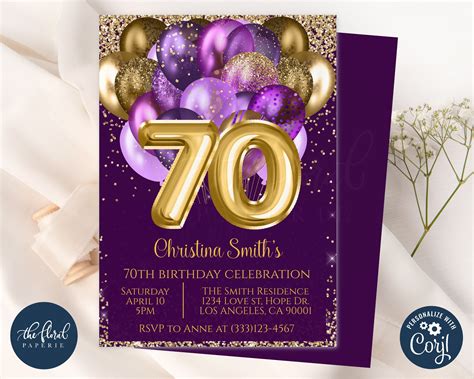 70th Wedding Invitations