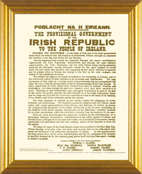 1916 Irish Proclamation Quality Reproduction Prints Genuine Irish