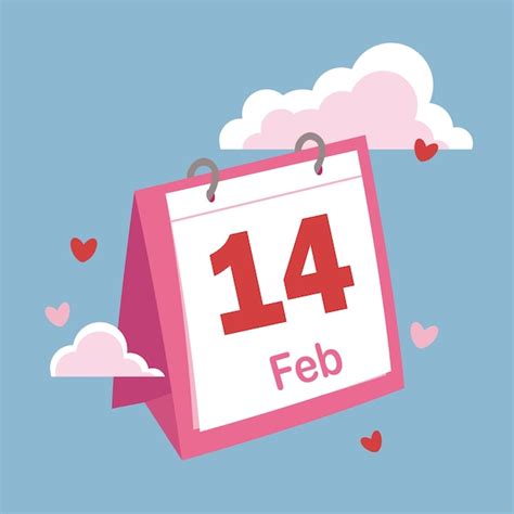 Premium Vector Valentines Day February 14 Daily Calendar Icon In