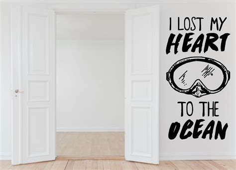 I Lost Heart To The Ocean Wall Decal Motivation Quote Decor Etsy