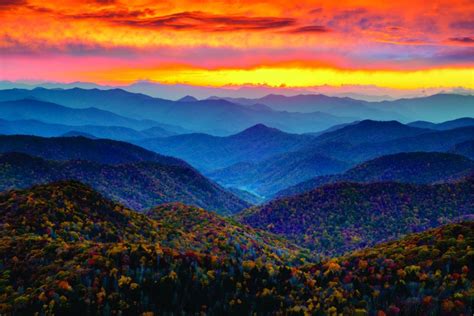 “sunset In The North Carolina Blue Ridge Parkway Mountains In Autumn
