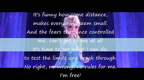 Let It Go Disney S Frozen Idina Menzel Lyrics Youtube