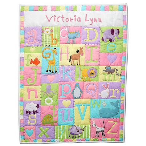 Baby Alphabet Quilt Pastel Alphabet Quilt Quilts Personalized Baby