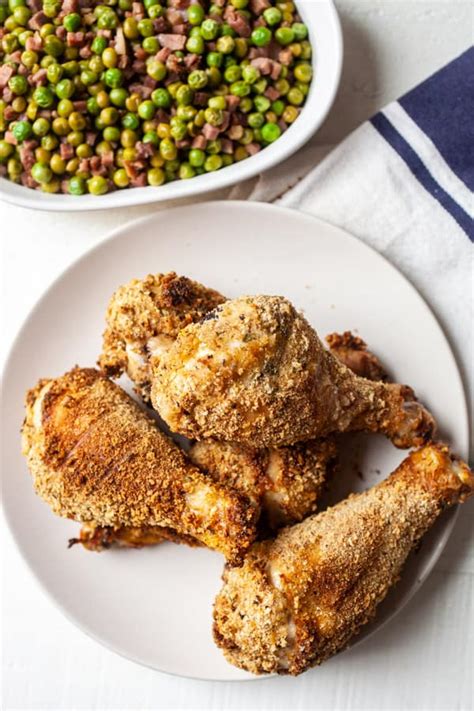 The only change i made. Crispy Baked Chicken Drumsticks with Peas ~ Macheesmo