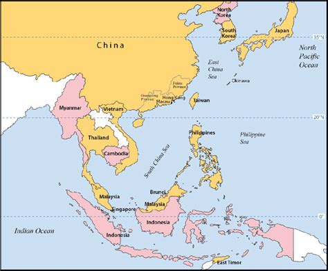 Map collection of asian countries (asian countries maps) and maps of asia, political, administrative and road maps, physical and political map of southeast asia the map shows the countries and main regions of southeast asia with surrounding bodies of water, international borders, major. Reports of Ciguatera in the Coastal Countries of East Asia ...