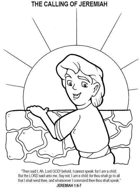 I am a successful coloring page illustrator and have sold hundreds of my own coloring pages internationally. The Calling of Jeremiah Coloring Page | Sermons4Kids