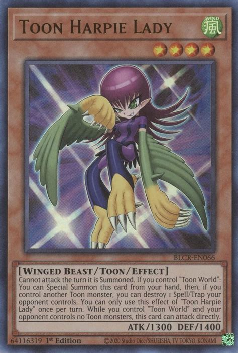 Blcr En066 Toon Harpie Lady Yu Gi Oh