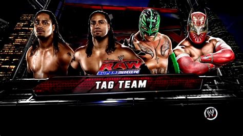 Wwe 13 The Usos Vs Rey Mysterio And Sin Cara Raw 4 Match 2 Youtube