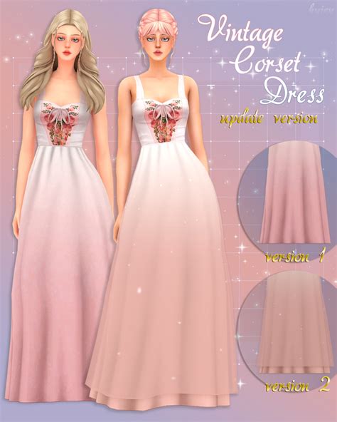 Vintage Corset Dress Update Version Huien On Patreon Sims 4 Mods