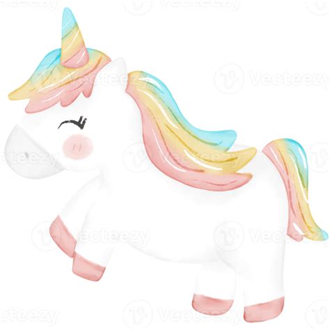 Colorful Unicorn Watercolor Illustration 13755349 Png