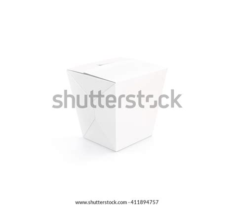 closed white blank wok box mockup stock illustration