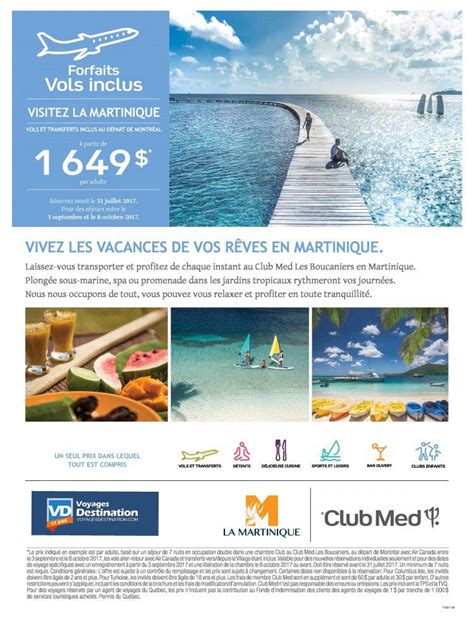 Club Med Profitez De La Martinique En Tout Compris Voyages Destination