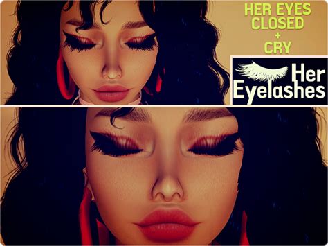 Second Life Marketplace M Her Eyes Closed Cry Eyelashes Animated