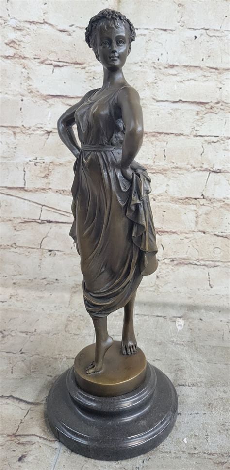 Vintage Art Deco Half Nude Bronze Gypsy Maiden Statue By French Artist Canova Picclick