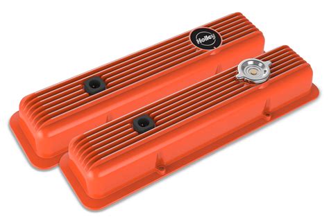 Holley 241 136 Holley Valve Covers Muscle Series Finned Sbc
