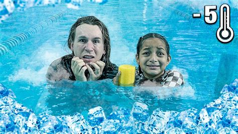 O Último A Sair Da Piscina Gelada Ganha ️ ️ Desafio Youtube