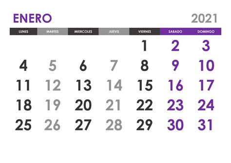 Calendario Enero 2021 Calendariossu