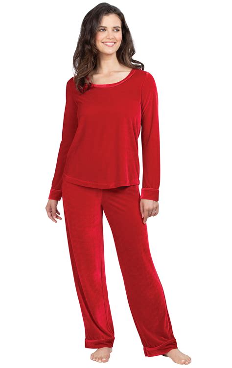 Velour Long Sleeve Pajamas Ruby In Womens Jersey Knit Blends
