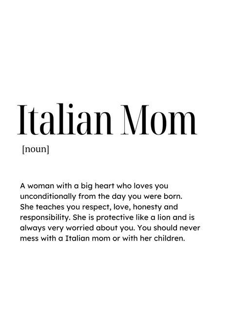 Italian Mom Definition Italian Mom Quote Italian Mama Etsy