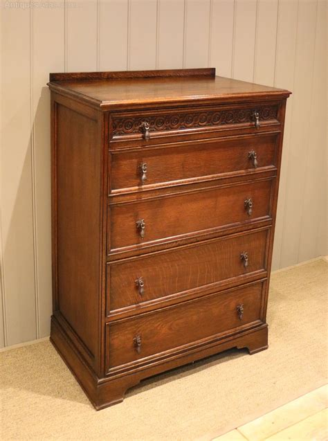 Tall Solid Oak Chest Of Drawers Antiques Atlas