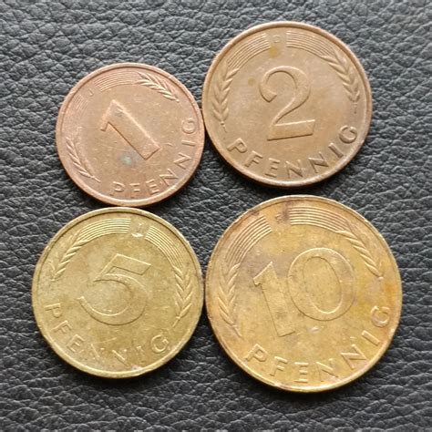 Germany Fenny 4pcs Coins Set Old Edition Eu Original European Coin Good