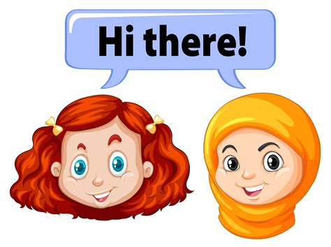 Two Girls Saying Hello 366973 Vector Art At Vecteezy