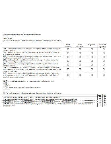 5 customer loyalty survey templates in pdf doc