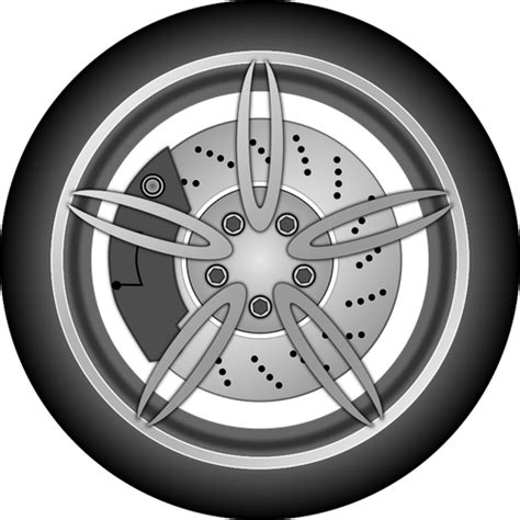 Car Wheel In Gray Color Public Domain Vectors