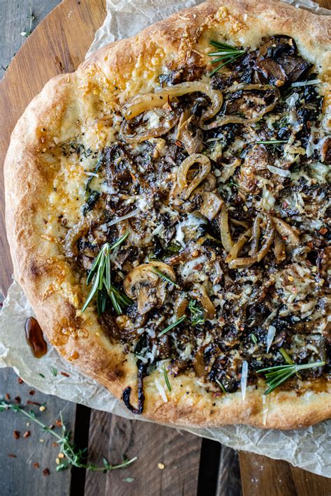 Caramelized Onion And Mushroom Pizza — Inspired With A Twist