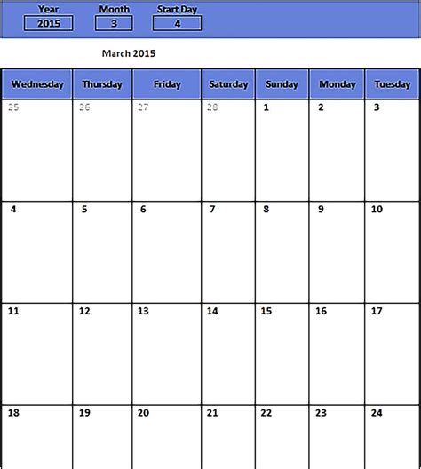 Printable Monthly Schedule Template