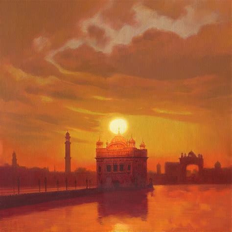 The Golden Temple Oil Painting By Mark Harrison Artfinder